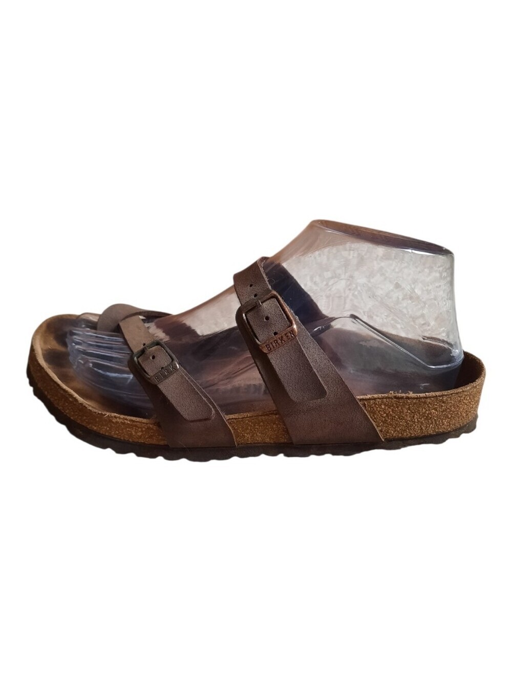 *SINGLE* Birkenstock Mayari Mocha Vegan Leather Footbed Sandal Size 38/7 *SINGLE